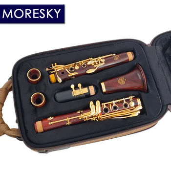 MORESKY Cocobolo Wood Profesionale Clarinet Bb Redwood Argint Placat cu Cheile Sib Klarnet M9·ES