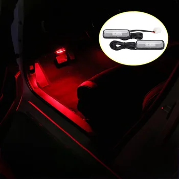 2 BUC Masina de Lumină LED-uri de Interior Atmosfera Decor Lumină Lampă Ambientală Picior de Lumină pentru Honda Civic al 10-lea 2018-2020 Roșu