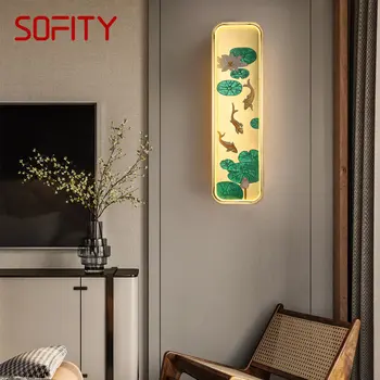 DEBBY Alamă Perete Imagine Lampa LED 3 Culori Contemporane Creative Pește Lotus Tranșee Lumini pentru Camera de zi Dormitor Decor