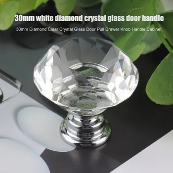 Greutate de lumină 30mm Diamant Cristal Aliaj Ușă Sertar Manuală Mâner Bar Cabinet Dulap Trageți Mânerul Butoane