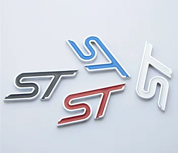 5X Metal Styling Roșu Albastru Negru alb ST Chrome Masina Emblema, Insigna Auto Decal 3D Autocolant Emblema pentru Ford Focus Mondeo ST