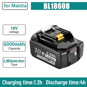 100% Original Pentru Makita 18V 6000mAh Reîncărcabilă Instrumente de Putere Baterie cu LED baterie Li-ion de Înlocuire LXT BL1860B BL1860 BL1850 1BUC