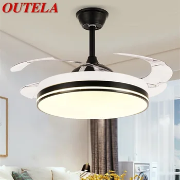 OUTELA Ventilator de Tavan Lumina Invizibilă Lampa Cu Telecomanda Modern, Simplu cu LED-uri Pentru Casa Living
