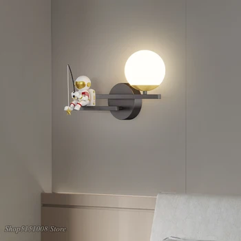Modern Astronaut de Perete LED Lampa de Noptiera Dormitor Tranșee Simplu corp de Iluminat Nordic Studiu de Lux Camera de zi Interior Decor de Lumină