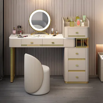 Marmură, Dulap Lumina Lux, Modern, Simplu, Masa de toaleta Cu Oglinda Dormitor Make-up Birou Cu Dulap de Depozitare Newarrival