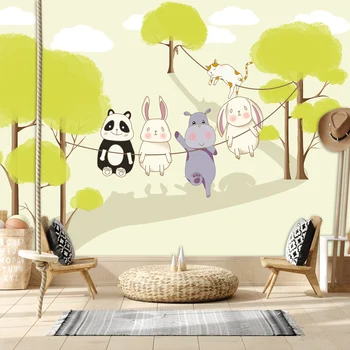 Obiceiul Detașabil Opțional de Desene animate Drăguț Animale Murală copii Tapet pentru Camera de zi Coji de fructe și Stick-ul de Vinil de Pereți de Hârtie Decor Acasă