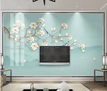 Personalizat Murale 3D Tapet Flori și păsări Pictura în stil European, TV Camera de zi Canapea Studiu de Fundal de decor de Perete