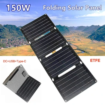 ETFE 150W Pliabil Panou Solar Portabil 18V 5V Incarcator Solar Baterie pentru Laptop MobilePhone Putere Stație de Călătorie în aer liber Camping