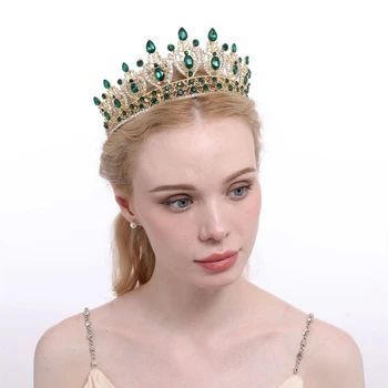 MYFEIVO de Lux Plin de Zirconiu Coroana de Mireasă Elegant Bentita de Mireasa Printesa Diademe Frizură Accesorii de Par de Nunta XXY0327