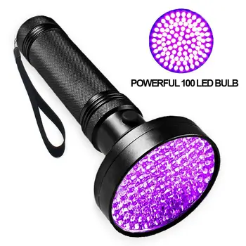 UV Lanterna 100 LED Lumina Neagra UV Lanterna Ultraviolete Lanterna Pet Pata de Urina Detectorul Super-Luminos Blacklight Detector