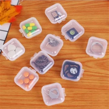 3.5*3.5*1.8 cm Mici de Plastic Cutie de Depozitare pentru Bijuterii Margele Cercei Bijuterii Recipient Transparent Cutie Pătrată Caz Recipient T001