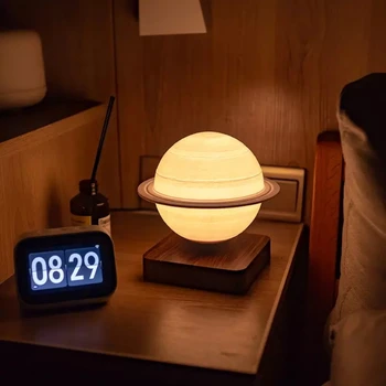 Maglev De Lumină Ambientală Nordic Creativ Design De Lux Living Lumină Moale Levitație Magnetică Plutitoare Saturn Lampă De Masă