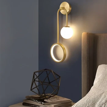 Noi Toate-cupru Lux de Lumină Lampă de Perete Camera de zi Noptiera Modern Și Simplu Coridor de Hotel Villa Club de Lumină Creative de Decorare