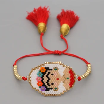 Go2Boho Portret Unic Mexic Artist Handmade cu Margele Brățară Pulseras Miyuki Seed Beads Bratari pentru Femei Beadwork Model