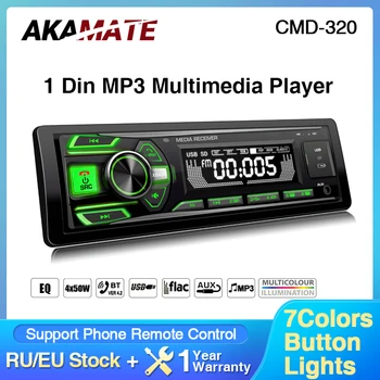 Car Audio Radio MP3 Player Detasabila Panoul de Radio FM, Bluetooth, Tuner cu Ecrane LCD AUX USB, TF Card Player Multimedia 1Din