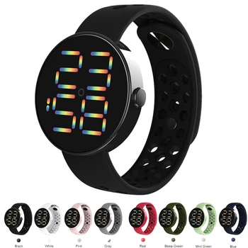 Moda Ceas Sport Femei Bărbați Ceasuri 2021 Rainbow LED Digital Display Lumină Subțire Electronice Ceasuri de mana Antișoc Ceas Cadou