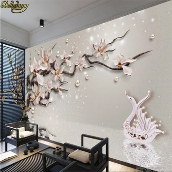 beibehang Foto Personalizat Tapet Mural Autocolant Perete Estetice Nou Chinezesc Stereo Relief Orhidee Bijuterii de Fundal de Perete