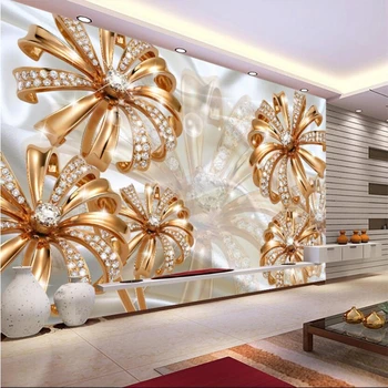 wellyu Europene palatul de aur cu diamante bijuterii floare TV de perete de fundal personalizate pictura murala mare tapet papel de parede