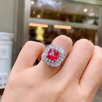 veritabil brand de Lux bijuterii reale Simulate sânge de porumbel zircon simplu feminin celebritate rosu deschidere inel de înaltă calitate