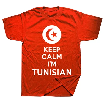 Păstrați-vă Calmul Sunt Tunisia Tunisia Pavilion Tricouri Amuzante Unisex Grafic de Moda Noua Bumbac cu Maneci Scurte O-gât Harajuku T-shirt