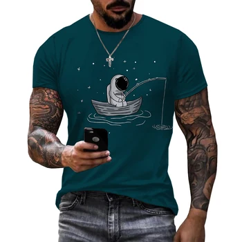Bărbați Moda Vara Fierbinte de Vânzare Amuzant Astronaut 3D Imprimate tricou Unisex Casual, Confortabile, Supradimensionate Tricouri