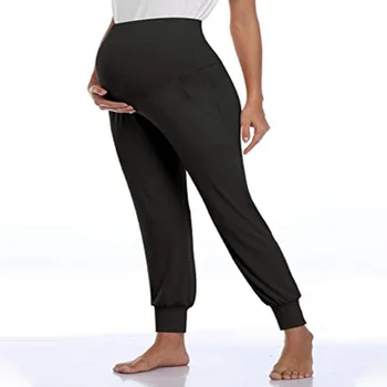 Noua Maternitate Femei Pantaloni Casual Sarcinii Elastic Lounge Confortabil Pantaloni Gravide, Pantaloni Talie Mare, cu Buzunar