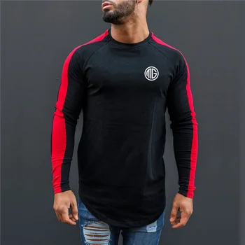 Muscleguys Brand de Îmbrăcăminte pentru Bărbați din Bumbac cu Maneci Lungi T Camasa Barbati Slim Fit Topuri Teuri 2023 Moda Toamna și Iarna Casual T-Shirt