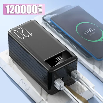 Banca de putere 120000mAh Portabil PD Încărcare Rapidă Încărcător Portabil Powerbank Baterie Externă pentru IPhone 14 13 12 Pro Xiaomi