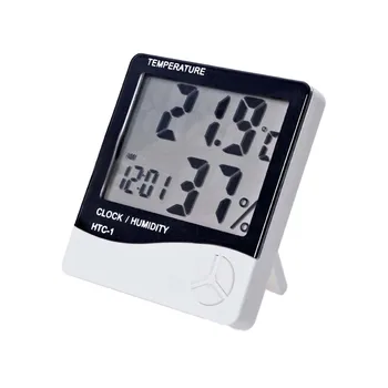 LCD Digital Electronic de Temperatură și Umiditate Metru Interioară în aer liber Termometru Higrometru Stație Meteo cu Ceas HTC-1 HTC-2