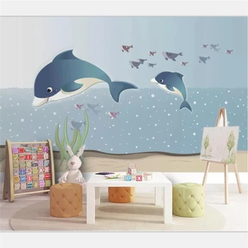 beibehang Tapet personalizat pe scară largă marin balena camera copiilor fundal peretele Nordic creative autocolante de perete decor