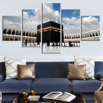 5 Panoul Islamic Biserica Sub Cerul Albastru Arta de Perete Home Decor Pentru Camera de zi de Decorare Estetica HD Panza de Imprimare Poster