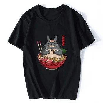 Anime-Ul Japonez Ramen Totoro Tricou Barbati Spiritul Tricou Barbati Desene Animate Vară O-Nekc Maneci Scurte T-Shirt Kawaii Sus Droshipping