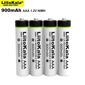 4 pces liitokala aaa nimh 1.2 v bateria recarregável 900mah usado para lanternas, brinquedos, ratos, escalas eletrônicas, etc.