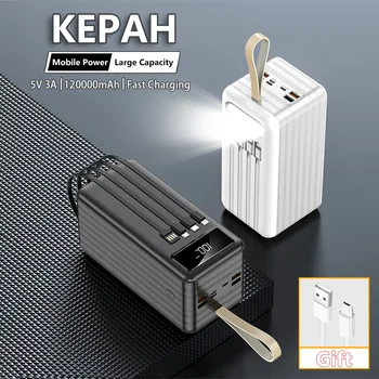 Kepah Power Bank 120000mAh Portabil PD Încărcare Rapidă Încărcător Portabil Powerbank Baterie Externă pentru IPhone 14 13 12 Pro Xiaomi