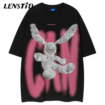 Vara Bărbați Supradimensionate Tricouri Hip Hop Mami Iepure Grafic T Shirt Punk Gotice Streetwear Harajuku Casual Bumbac Topuri Tricouri