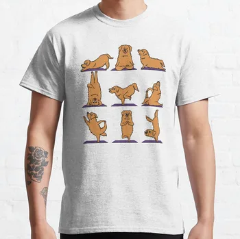 Golden Retriever de Yoga T-Shirt simplu t-shirt mens grafic t-shirt-uri hip-hop