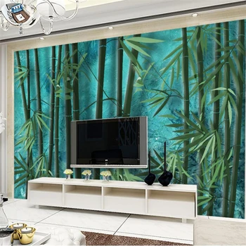 wellyu Modern, elegant pădure de bambus apa de fundal de artă pictura pe perete personalizate pictura murala mare verde de mătase pânză tapet