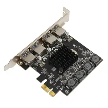 PCIE pentru USB Card de Expansiune 4 Porturi USB 3.0 5Gbps de Mare Viteză Auto-Alimentat de USB3.0 Hub Controller pentru a Câștiga pentru Linux fierbinte