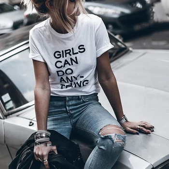 ONSEME Fetele Pot Face Orice Slogan T Shirt Femei Hipster Scrisoare de Imprimare T Tricoul Streetwear Tumblr Tricou Casual, din Bumbac Tees