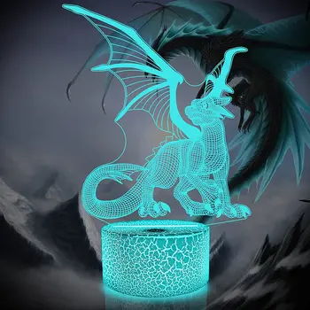 3D Led Dragon Lumina de Noapte Decorare Dormitor 16 Culori Schimbare Iluzie Lampa Steup Masă de Lumină pentru Cadou de Craciun pentru Baieti