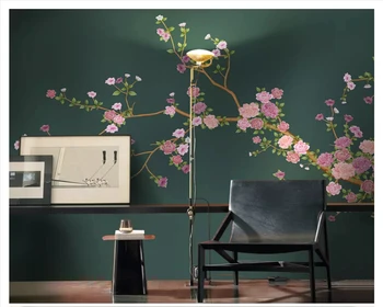 beibehang Nou Chinezesc Moderne de Mătase Pictate manual Flori și Păsări de Fundal Pictura Decorativa Matasoasa papel de parede Tapet