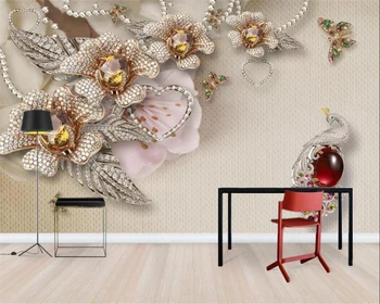 beibehang gazete de perete decor acasă Personalizate 3D tridimensional de Bijuterii Diamond Floare de Fundal de Perete vinilo decorativo comparativ