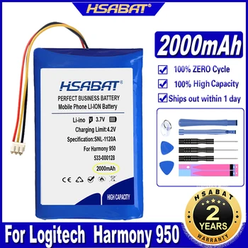 HSABAT 533-000128, 623158 Baterie de 2000mAh pentru Logitech 915-000257, 915-000260, Elite, Armonie 950 Baterii