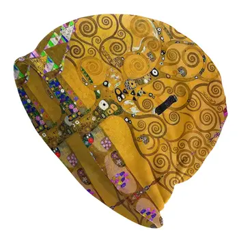 Streetwear Cald Iarna Barbati Femei Tricotat Palarii Adult Pomul Vieții De Gustav Klimt Chelioși Căciuli Capace Pictura Arta Capota Pălării