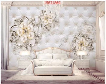 beibehang Personalizate 3d Frumoase de lux floare de cristal bijuterii fundal TV de perete decor pictura murală wallpaper unul dintre un fel