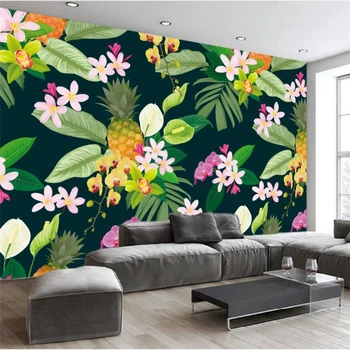 beibehang Tapet personalizat murală Europene retro de mână-pictat frunze verzi ananas fundal de perete pictura decorativa