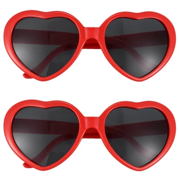2X Moda Drăguț Retro Dragoste în Formă de Inimă Lolita ochelari de Soare Partid Rochie Fancy CALDE - Rosu