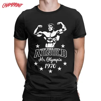 Arnold Schwarzenegger Mr Olympia Barbati Tricou plin de Umor Teuri Maneci Scurte Echipajul Gât T-Shirt Bumbac Topuri de Vara