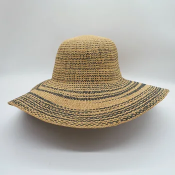 Croșetate Floppy Pălărie de Paie pentru Femei Dom Palarie de Soare Margine Largă Dezbrăcat Model Palarie de Vara UPF 50 Kentucky Derby Plaja Hat Packable