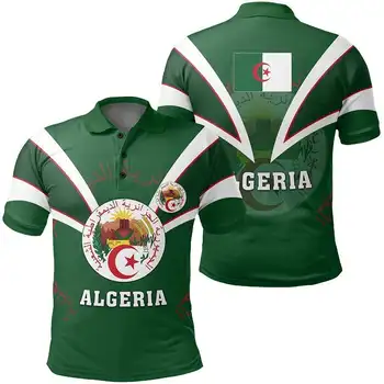 Algeria Flag Tricou Polo Barbati Casual Scurt cu Mâneci lungi Tricou Polo Tinerilor Studenți Gratuit Nume Personalizat Imagine Număr Insignă Tricou Polo